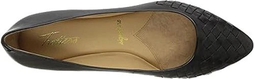 Trotters Estee Woven Leather Ballet Flat Loafer | Black US Women's Size 8M
