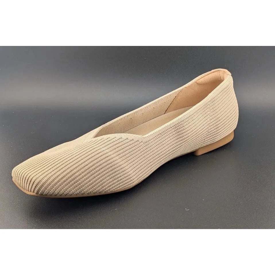 NEW Arromic Women's Size 12 Square Toe Ballet Flats Nude SoleComfort.shoes