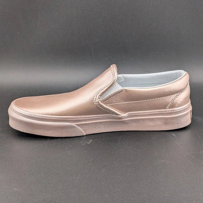 Women's Sz 6 Vans Classic Slip-on Metallic Sidewall Rose Gold VN0A38F7QTU VANS