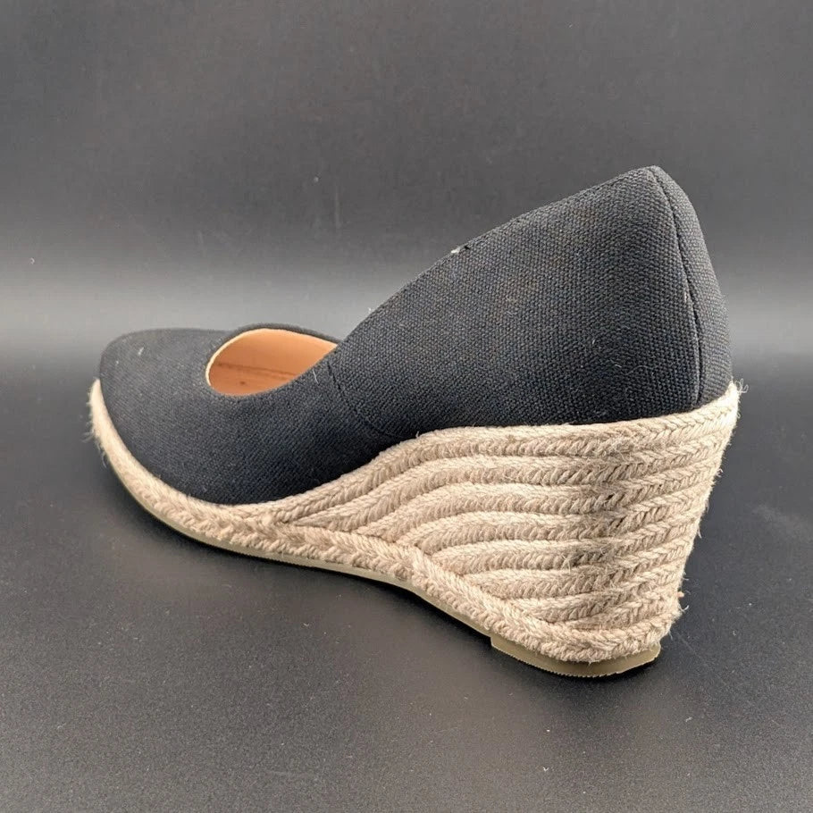 Ruanyu Women’s Size 7.5M Espadrille Wedge Pump Sandals Slip-On Shoes Pointed Toe SoleComfort.shoes