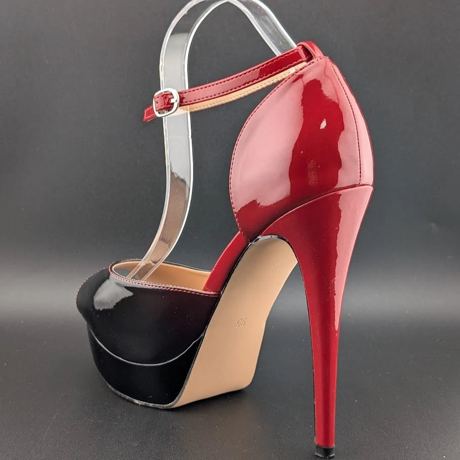 MERUMOTE Women's 9.5 Platform Stiletto Heels Shoes Peep Toe Pumps 6 inch Heels SoleComfort.shoes