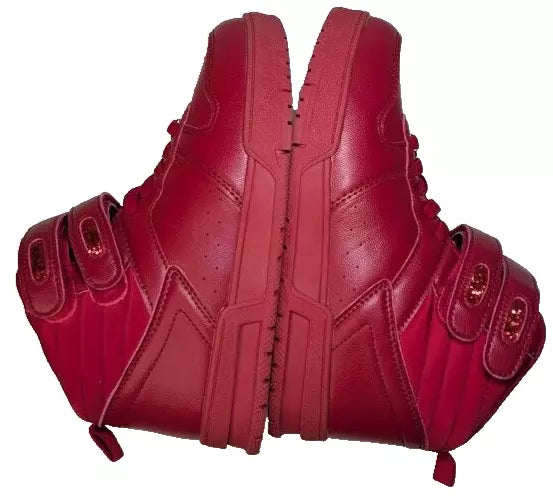 LUCKY STEP Women's Red High Top Fashion Sneakers Basketball Court Strap Size 6