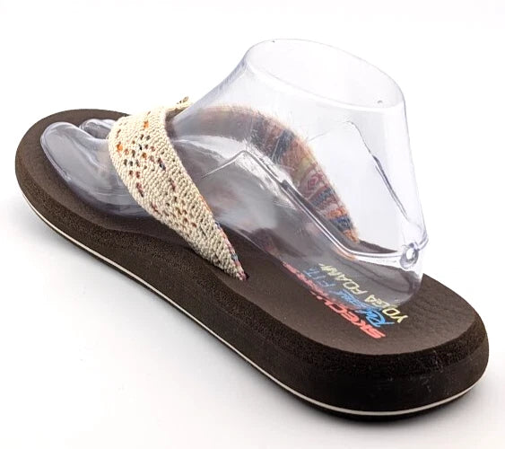 LOT of 2*NEW Skechers Womens Yoga Foam Brown Flip Flop & Blue Cali Sandal Size 9