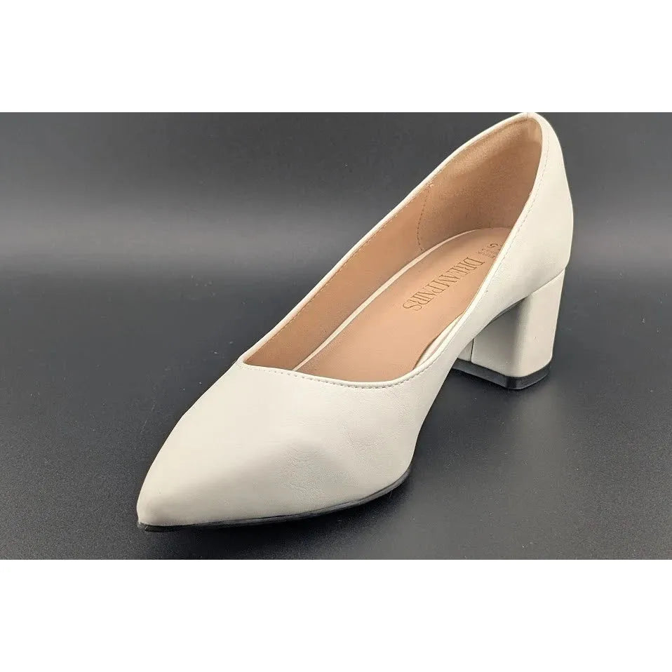 DREAM PAIRS Sz 7.5 Women Low Chunky Block Heel Pointed Toe Comfort Slip On Pumps SoleComfort.shoes