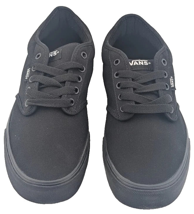 New VANS Men's Size 10 Atwood Canvas Black/ Black Skateboard Sneakers Shoes