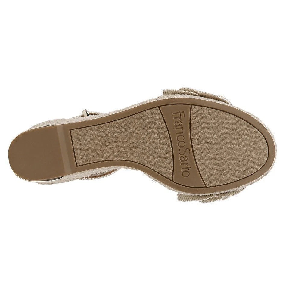 Franco Sarto Clemens 6 Jute Wrapped Wedge Sandal Size 8.5 M Nat Beige
