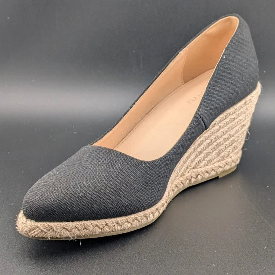 Ruanyu Women’s Size 7.5M Espadrille Wedge Pump Sandals Slip-On Shoes Pointed Toe SoleComfort.shoes