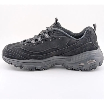 Skechers Womens Size 9.5W D'Lites Play On Black Lace-Up Oxford Sneaker 11949BBK Skechers