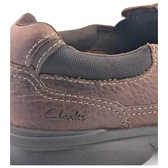 Clarks Mens Size 7 Bradley Free Slip On Leather Loafers Tan Tumbled Shoes 54366 - SoleComfort.shoes