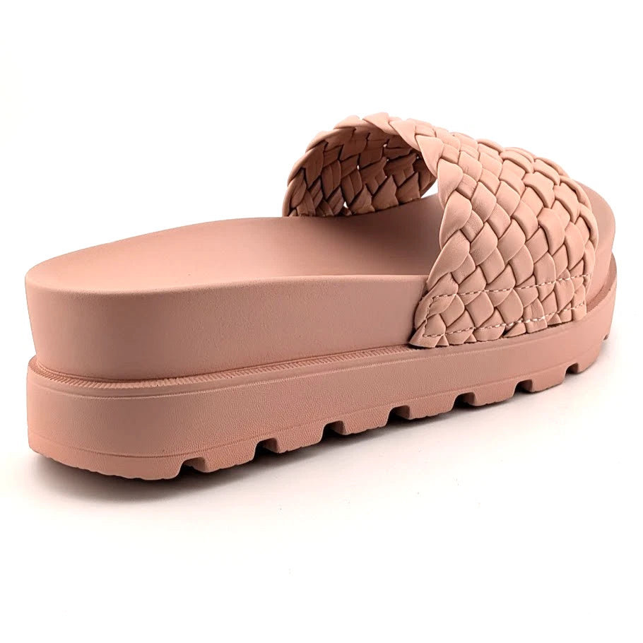 Women's Lucky Step Size 9 Open Toe Braided Slide Wedge Platform Sandals Slipper SoleComfort.shoes