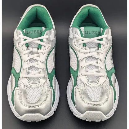 Womens GUESS Size 8 / 8.5 Lotty Glogana-R Sneakers/Shoes White/Forest Green - SoleComfort.shoes