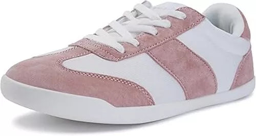 Whitin Sneakers Womens Wide Toe Box Canvas Barefoot Shoes Minimalist Pink  Size 7 (EU 38)