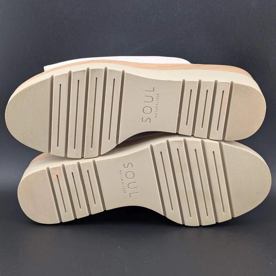 Naturalizer Size 9M Women's SOUL Goodtimes Wedge Slide Color: Porcelain SoleComfort.shoes