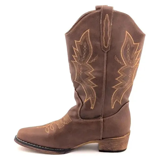Brand New Women's 6.5 Western Cowgirl Boots Wide Calf Embroidered Country Boot IUV