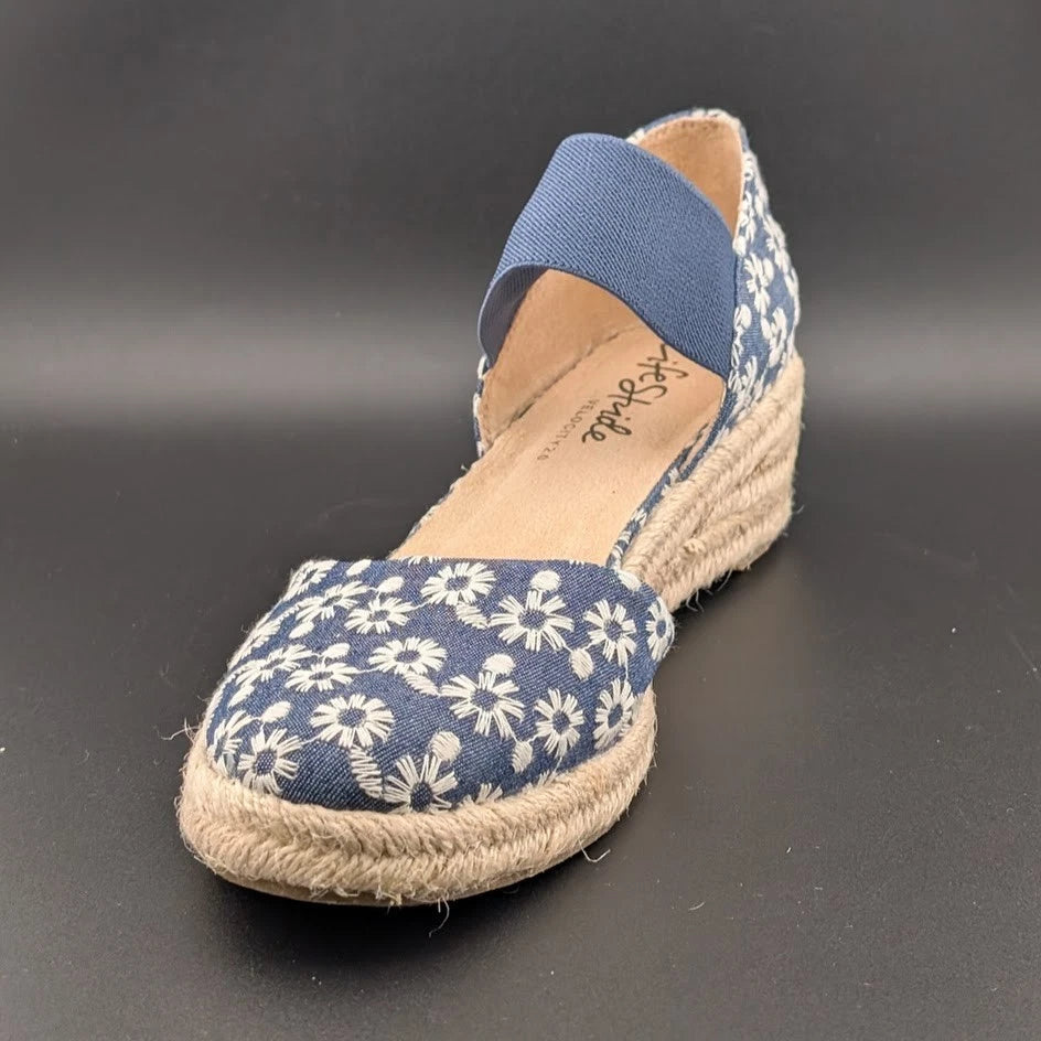 LifeStride Kaylee Espadrille Wedge Sandal Daisy Denim SoleComfort.shoes
