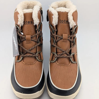 totes Women's Sade Sneaker Boots Waterproof All Weather Winter Boot Chestnut Blk SoleComfort.shoes