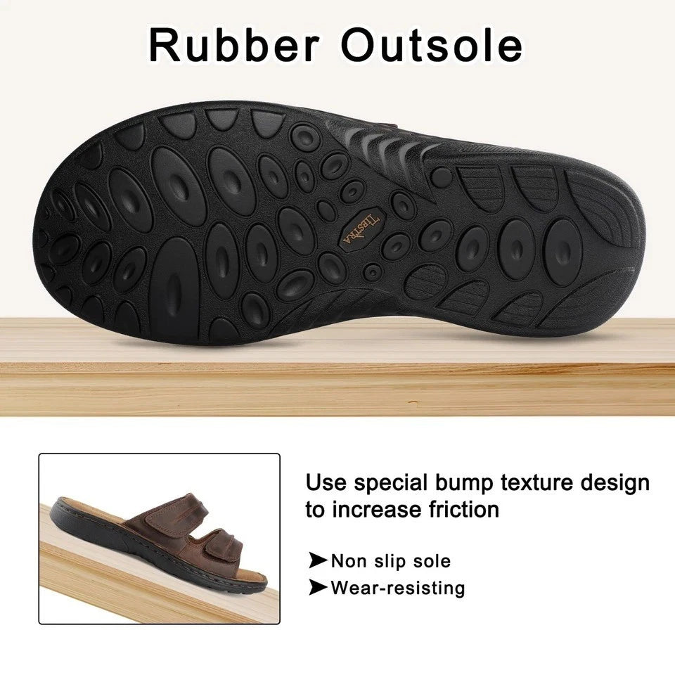 TIESTRA Men's Size 13 / 46 Slides Sandals Casual Comfortable Slip On Slippers SoleComfort.shoes