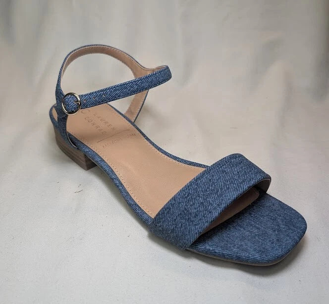 LC Lauren Conrad Obsidian Denim Blue Women's Slide Sandals - Size 8.5 NWB