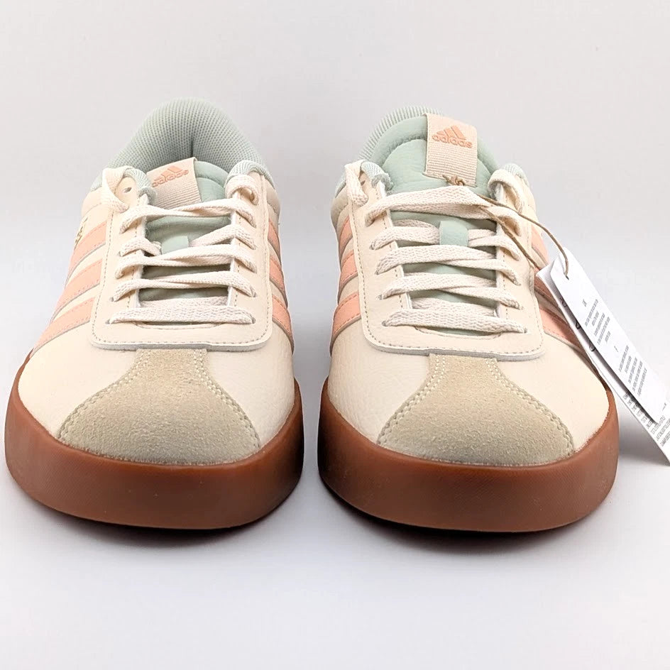 adidas VL Court 3.0 Women's Size 9 Sneaker Wonder White, Coral, and Mint SoleComfort.shoes