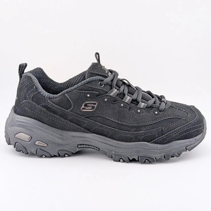 Skechers Womens Size 9.5W D'Lites Play On Black Lace-Up Oxford Sneaker 11949BBK SoleComfort.shoes