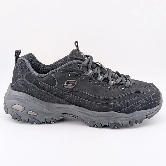 Skechers Womens Size 9.5W D'Lites Play On Black Lace-Up Oxford Sneaker 11949BBK SoleComfort.shoes