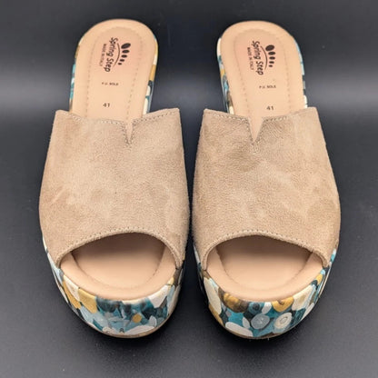 Spring Step Women's EU 41 (US 10) Floral Platform Wedge Sandal - Made In Italy SoleComfort.shoes