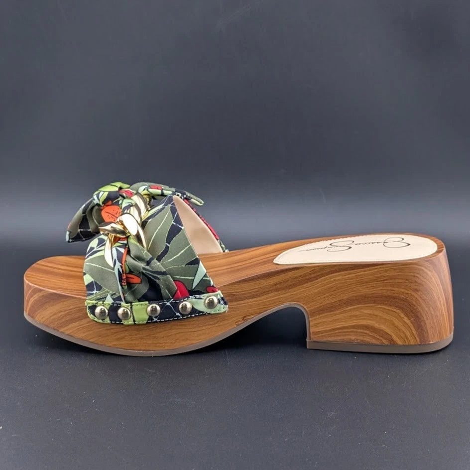 JESSICA SIMPSON Size 7 Resima Multicolor Lily of Jungle Slip On Platform Sandals SoleComfort.shoes