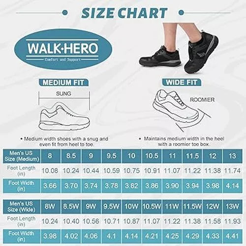 Men's Orthopedic Walking Shoes for Plantar Fasciitis Diabetes Sneakers Size 10W