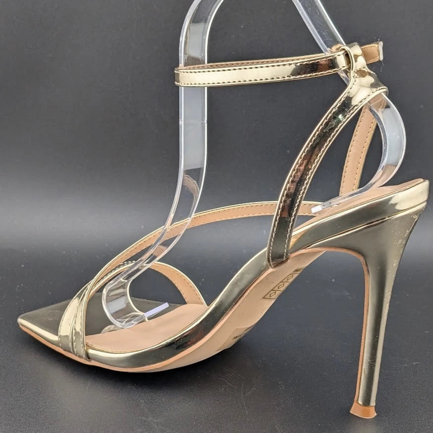 Women Sz 8 High Stiletto Heels Square Open Toe Sandal Ankle Strap Sexy Elisabet Tang SoleComfort.shoes