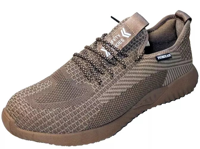 Steel Toe Work Shoes Mens Size 10 Tan Beige Lightweight Breathable Industrial ox