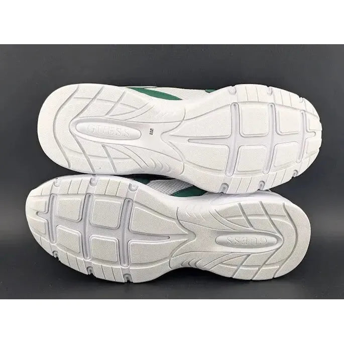 Womens GUESS Size 8 / 8.5 Lotty Glogana-R Sneakers/Shoes White/Forest Green - SoleComfort.shoes