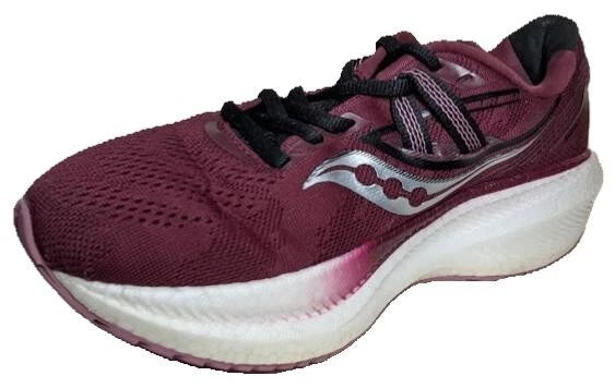 Pre-Owned Women's Saucony Triumph 20 Road Running Trainer Shoes Size 7.5 in Sundown Rose (Burg)