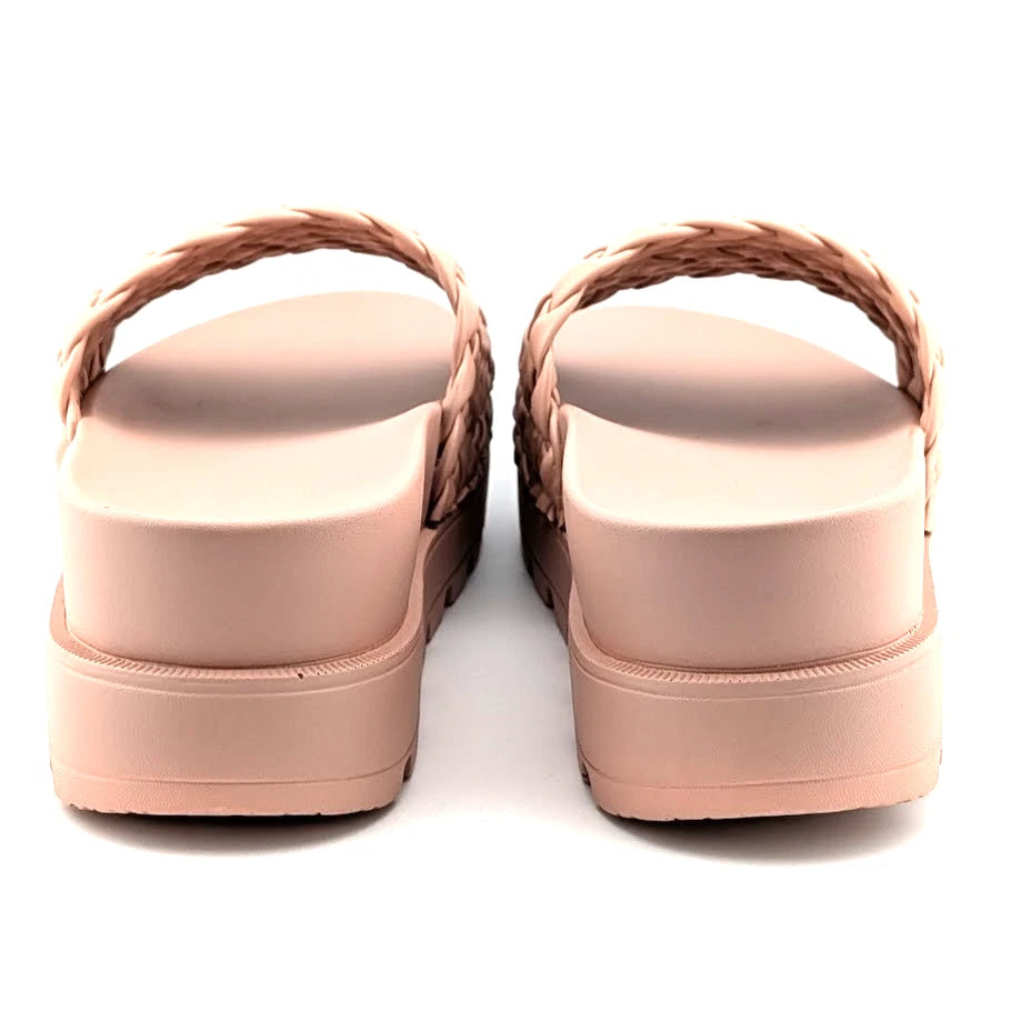 Women's Lucky Step Size 9 Open Toe Braided Slide Wedge Platform Sandals Slipper SoleComfort.shoes