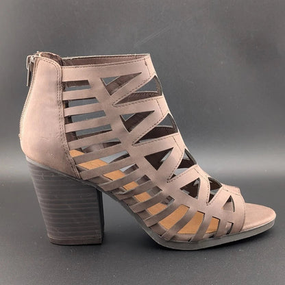 Sugar Size 8 Women's Western Bootie Sandal w/ 3.25" Chunky Heel Open Toe Strappy SoleComfort.shoes