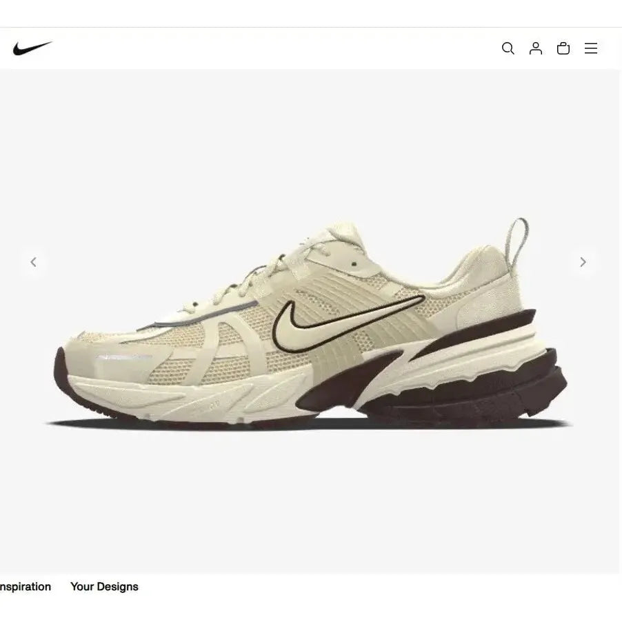 Nike Womens Size 9.5 V2K Run Sneaker Custom Color Ivory /Tan Casual Shoes IB1980 Nike