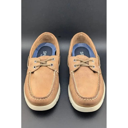 Sperry Top Sider Size 8 Leeward, 2-Eye Boat Shoes, Sahara Tan Leather 0777894 SoleComfort.shoes