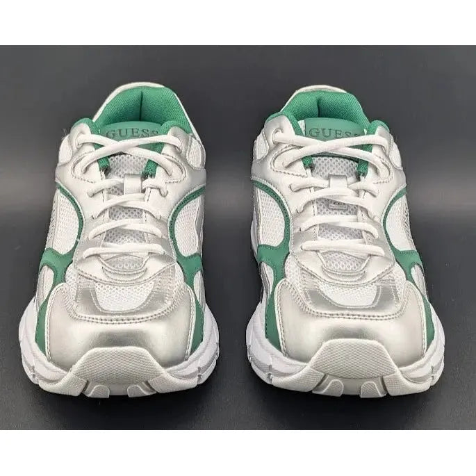 Womens GUESS Size 8 / 8.5 Lotty Glogana-R Sneakers/Shoes White/Forest Green - SoleComfort.shoes