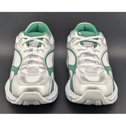 Womens GUESS Size 8 / 8.5 Lotty Glogana-R Sneakers/Shoes White/Forest Green - SoleComfort.shoes