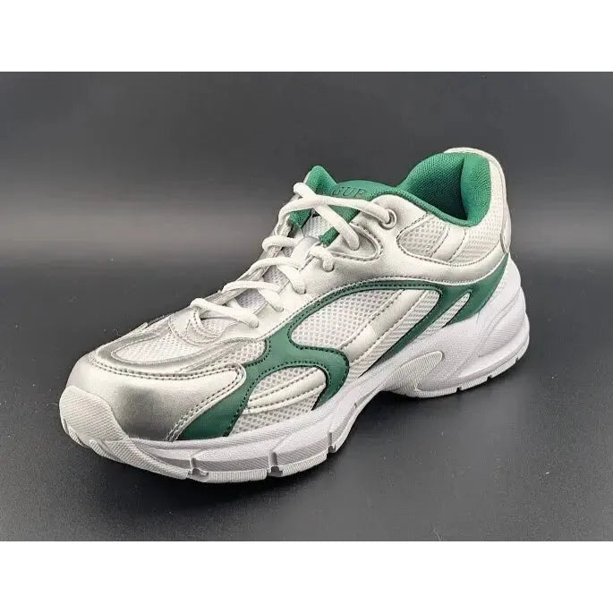 Womens GUESS Size 8 / 8.5 Lotty Glogana-R Sneakers/Shoes White/Forest Green - SoleComfort.shoes