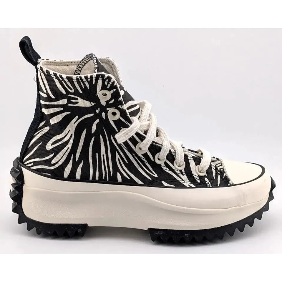 Converse Size W6 Run Star Hike Platform Animalier High Zebra Black White A03729C SoleComfort.shoes