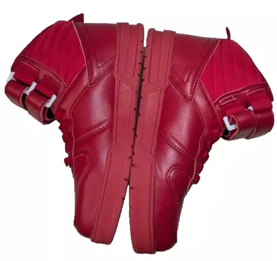 LUCKY STEP Women's Red High Top Fashion Sneakers Basketball Court Strap Size 6