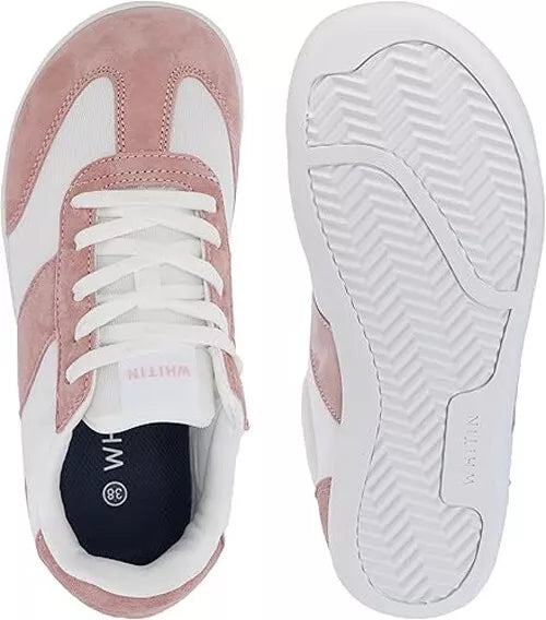 Whitin Sneakers Womens Wide Toe Box Canvas Barefoot Shoes Minimalist Pink  Size 7 (EU 38)