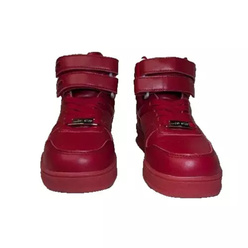 LUCKY STEP Women's Red High Top Fashion Sneakers Basketball Court Strap Size 6
