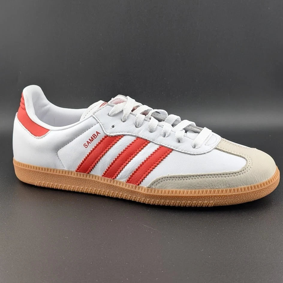 adidas Women's Samba Sambae OG Leather Shoes 'White/Red' - ID0438 Size 10.5 NEW SoleComfort.shoes