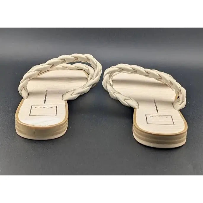 Dolce Vita Womens Size 8 Indy Champagne Nude Leather Braided Straps Flat Sandals Dolce Vita