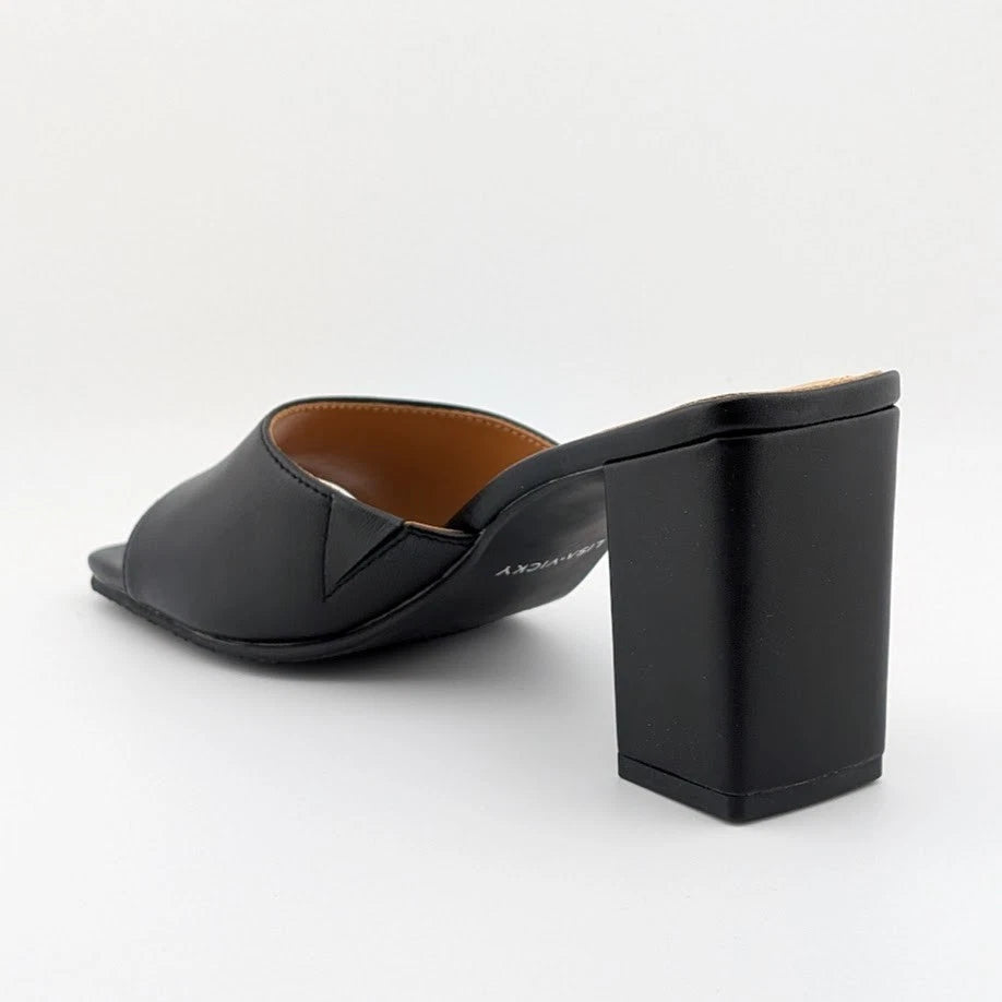 Womens Size 7.5M Nappa Leather Vital-V High Heel Open Toe Mule Slide Sandals SoleComfort.shoes