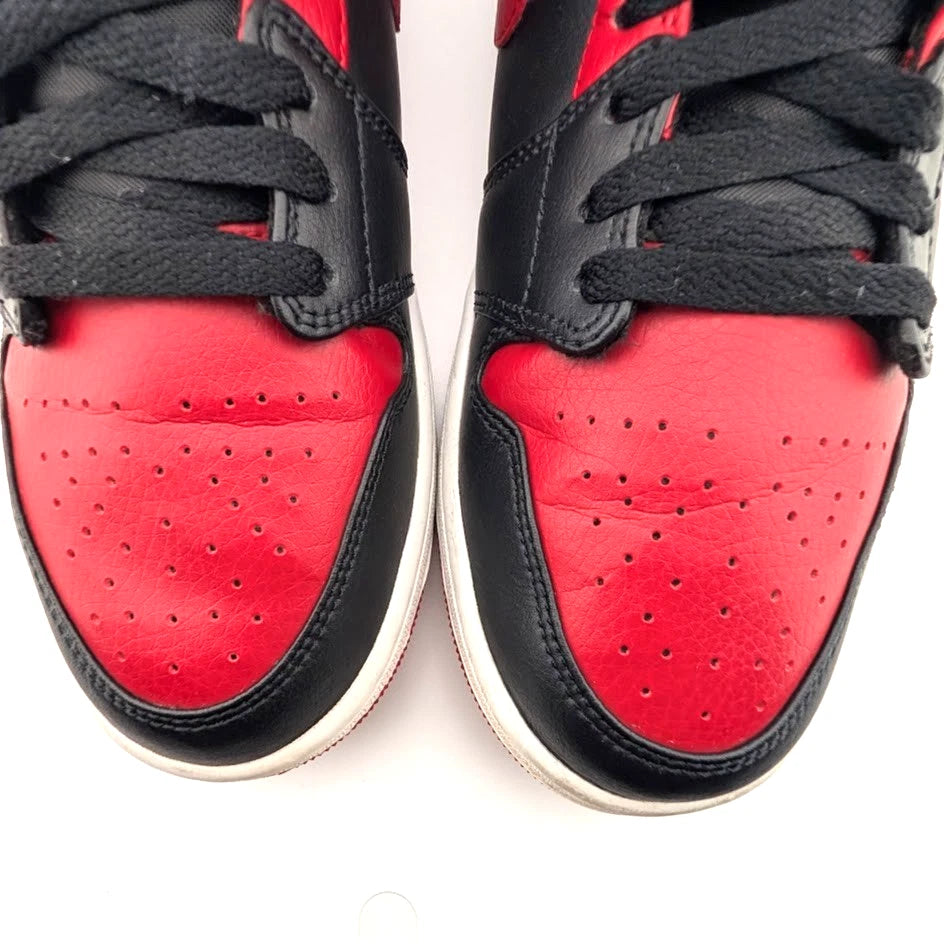 Nike Air Jordan 1 Mid Banned (2020) Blk Red Wht 554724-074 Men's Size 10.5 S SoleComfort.shoes