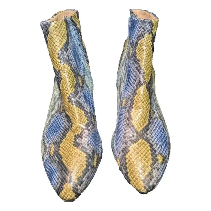 NEW Katy Perry The Rich Ankle Boots - Blue Snake Multi, Size 9M Katy Perry