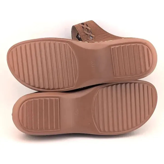 New Faux Leather Size 12 /43 Two Strap Sandal Casual Outdoor Women Flat Sandals - SoleComfort.shoes
