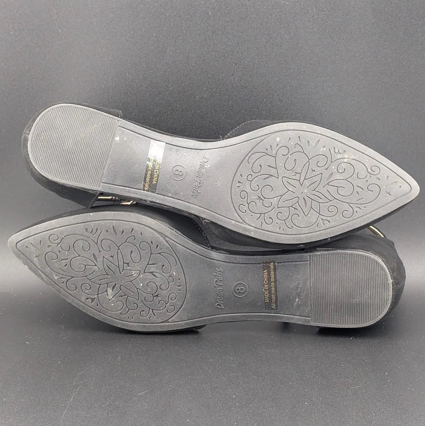 Women Size 8 D'Orsay Dress Flat Ankle Strap Wedge Pump Toe Ankle Strap SoleComfort.shoes